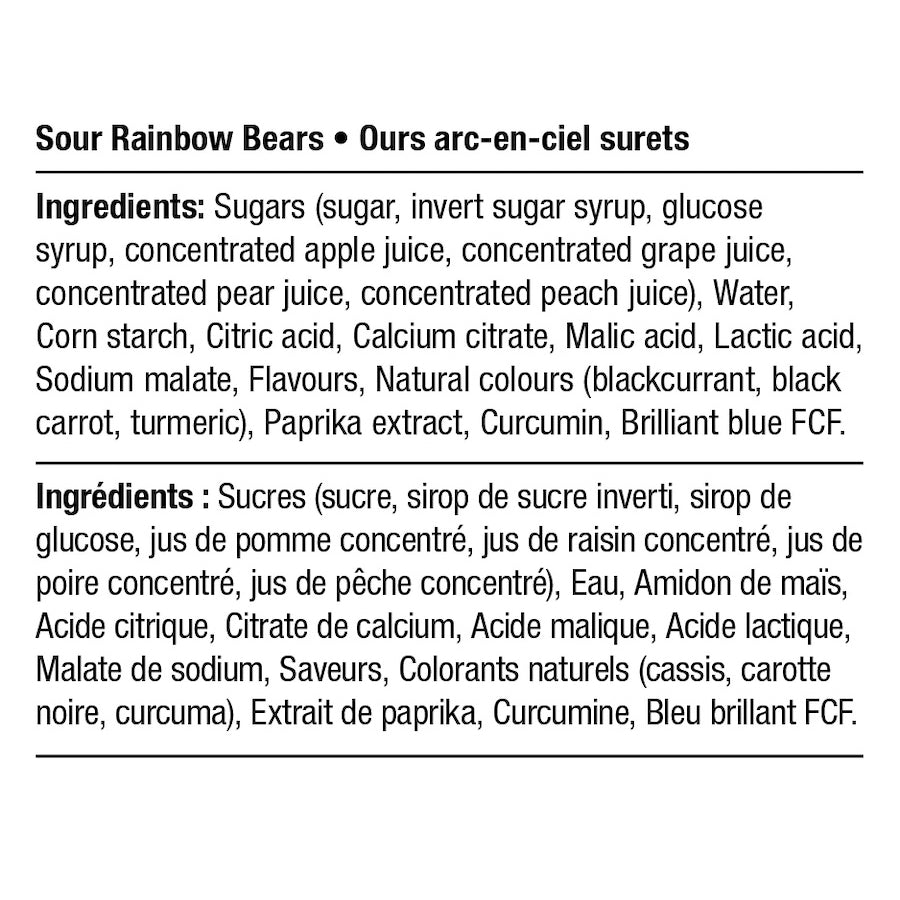 Squish : Vegan Sour Rainbow Bears : 120g - the workroom