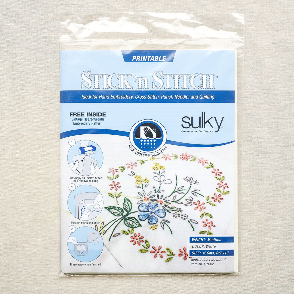 Stick N Stitch Self Adhesive Wash Away Stabilizer Sheets – the workroom