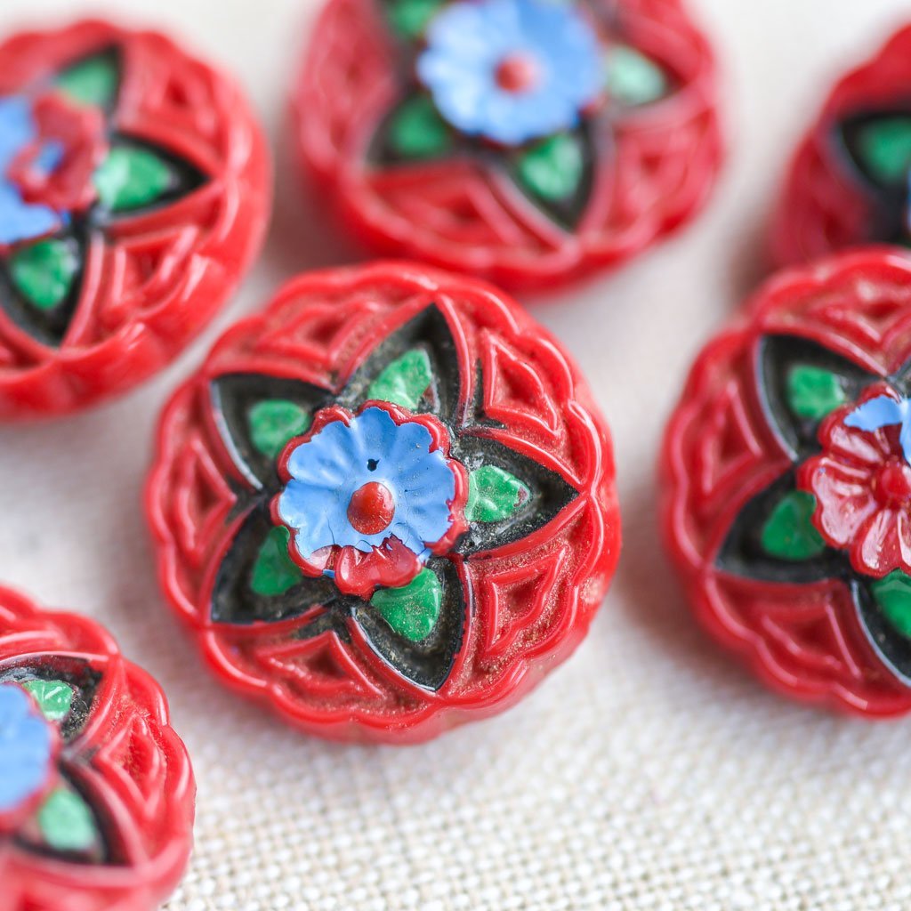 The Button Dept. : Glass : Cherry Flora - the workroom