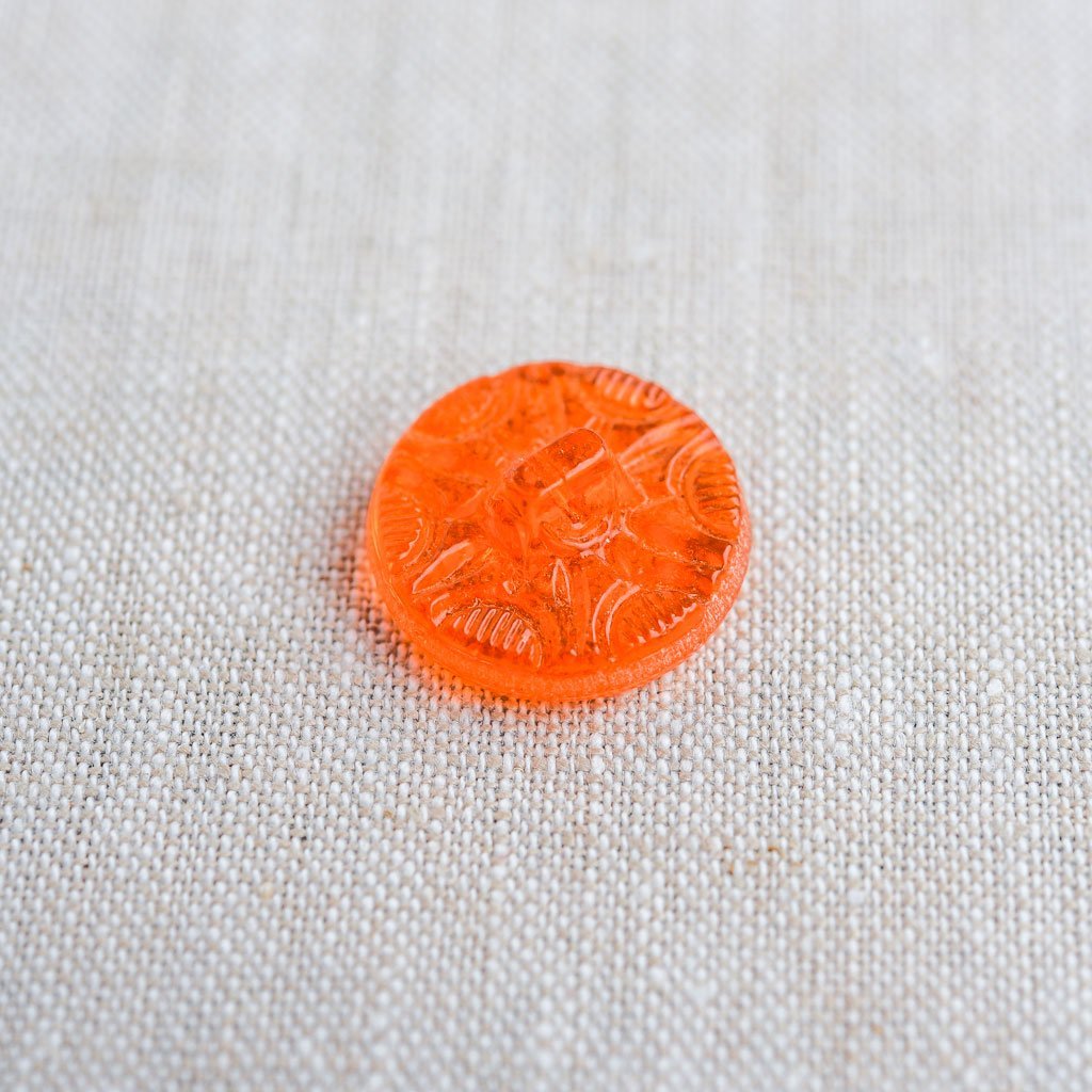 The Button Dept. : Glass : Orange Raised Flower - the workroom