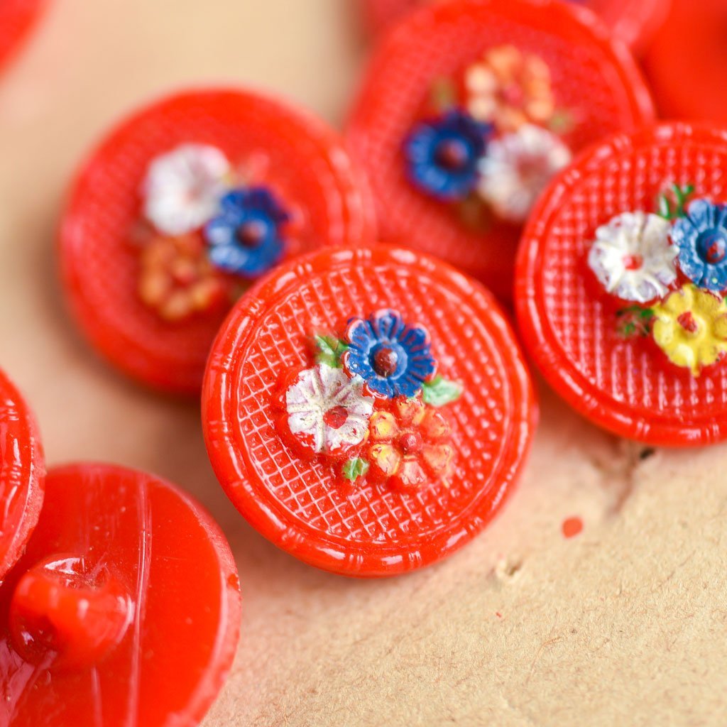 The Button Dept. : Glass : Tomato Eloise C - the workroom