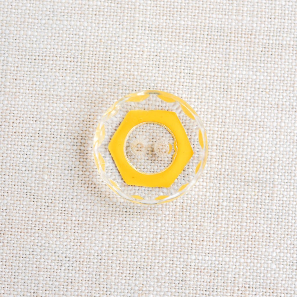 The Button Dept. : Glass : Yellow Clear Hexagon - the workroom