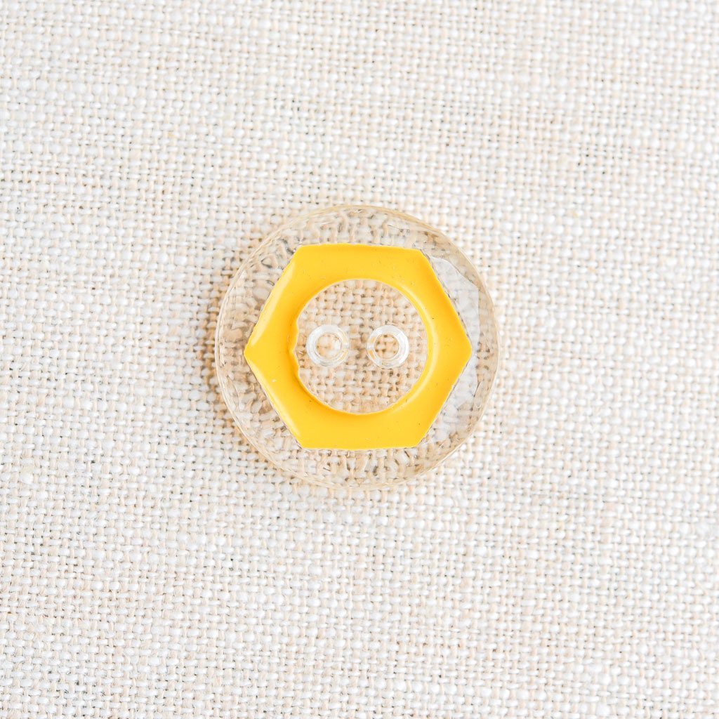 The Button Dept. : Glass : Yellow Clear Hexagon - the workroom