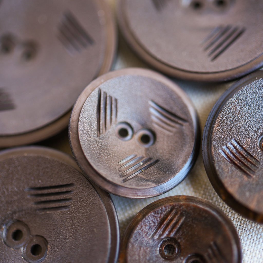 The Button Dept. : Plastic : Chestnut Strudel - the workroom