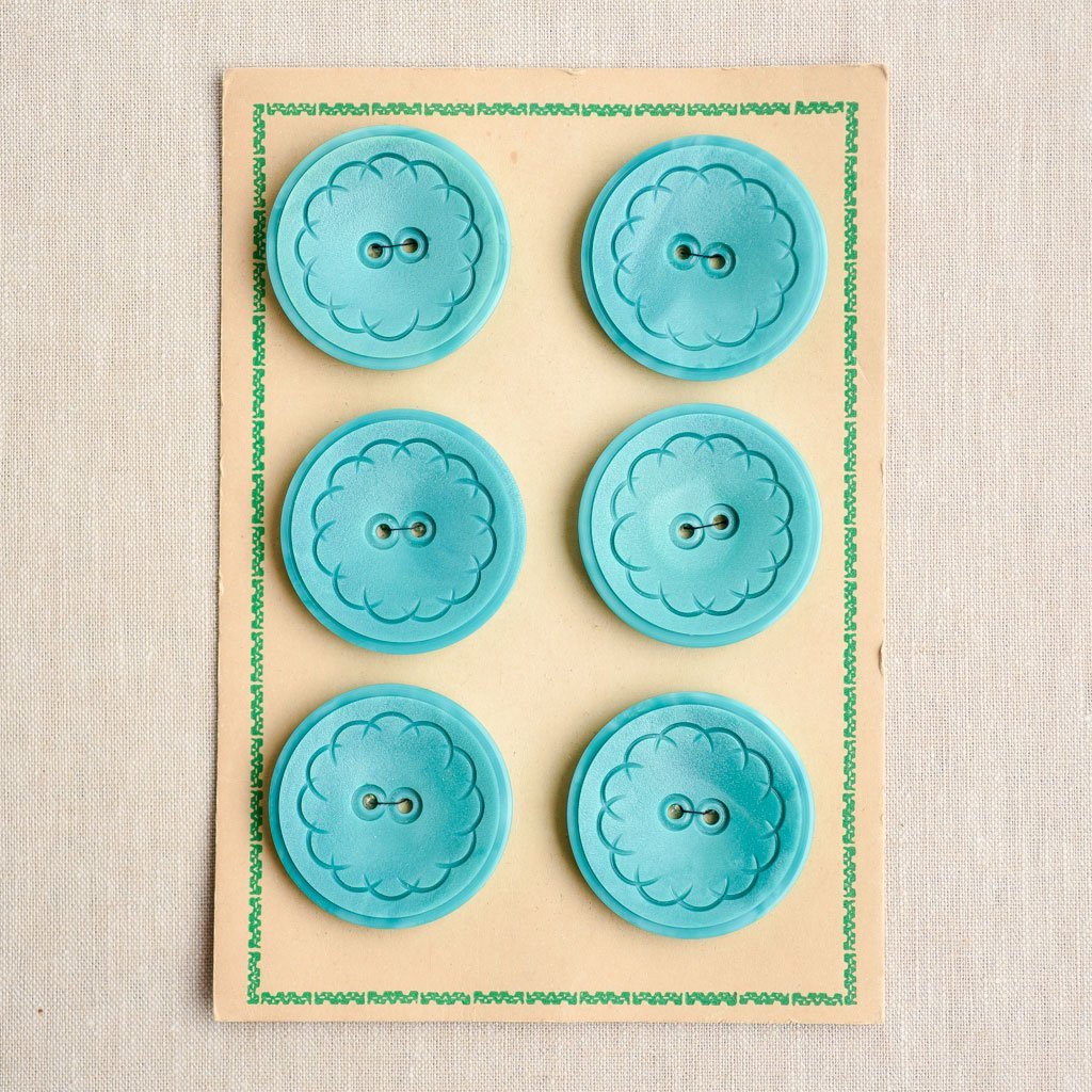 The Button Dept. : Plastic : Turquoise Zinnia - the workroom