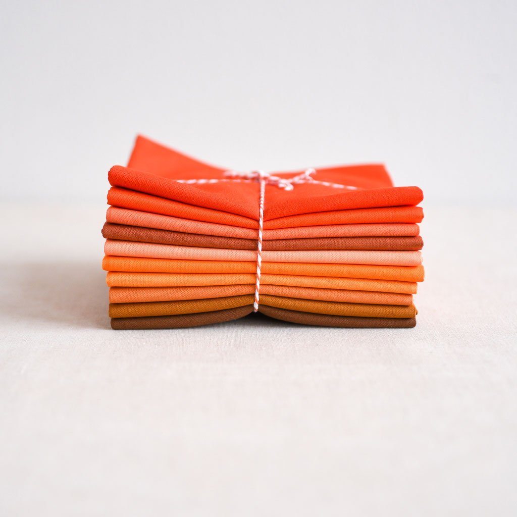 the workroom : Alexis' Solids Bundle : Mango & Orange : 10 fat quarters - the workroom