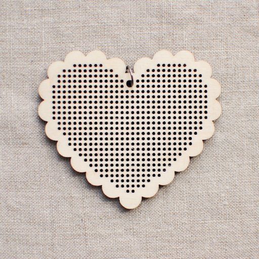 the workroom : Cross Stitch Pendant : Scalloped Heart - the workroom