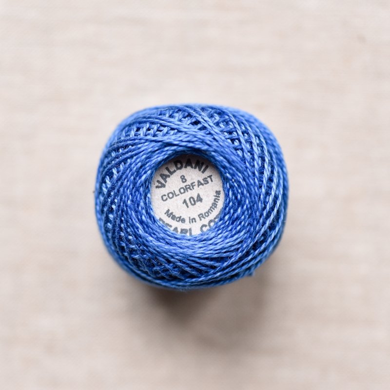 Valdani Pearl : 104 - Deep Sapphire : Solid Cotton Thread : 8wt : 67m - the workroom