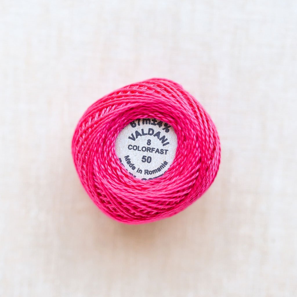 LA Perla [50grs] by Omega - Perle Thread 100% Mercerized Cotton Thread  Ideal for Fine Crocheting - Color: 30 - Mexican Pink 635