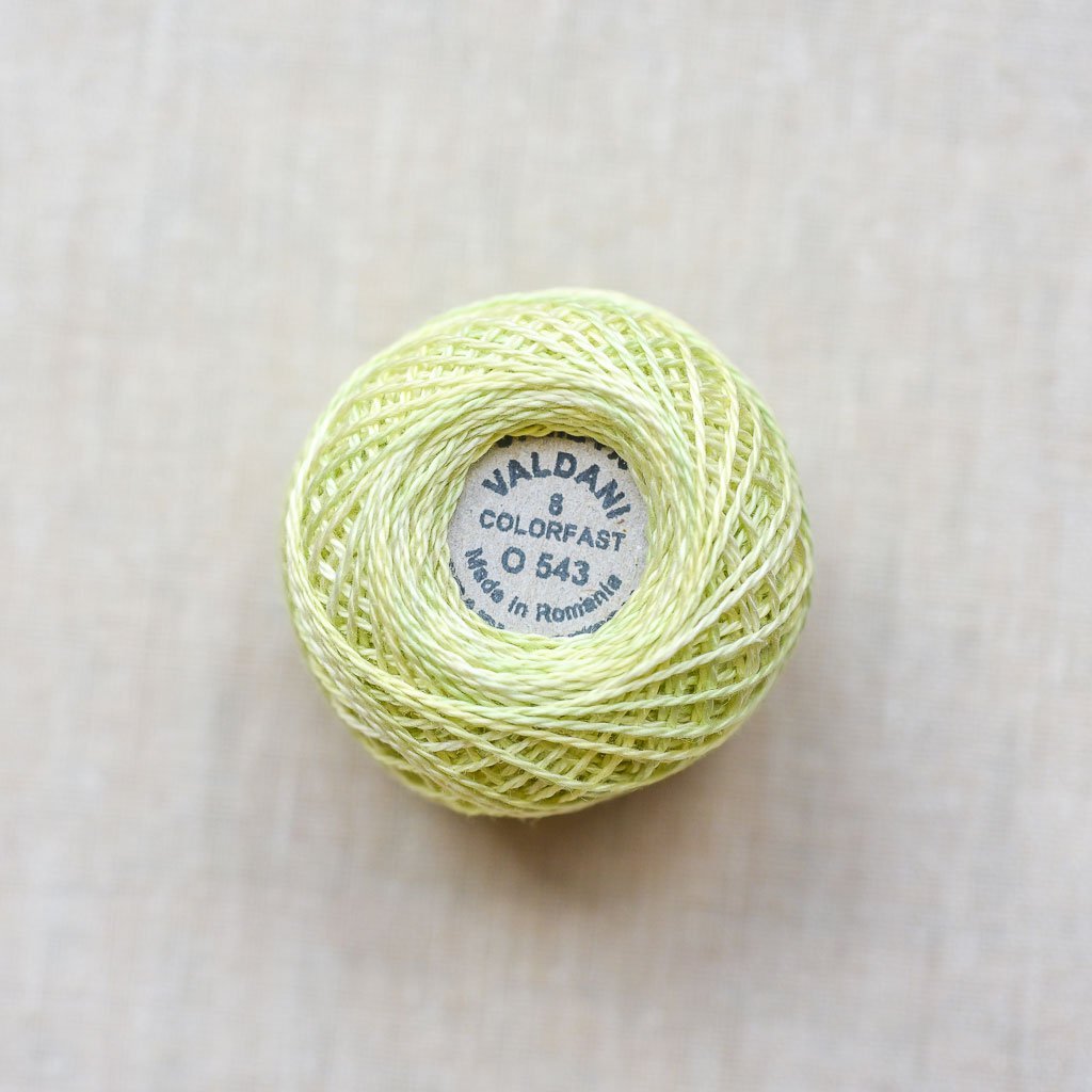 Valdani Pearl : O543 - Lime Sherbet : Variegated Cotton Thread : 8wt : 67m - the workroom