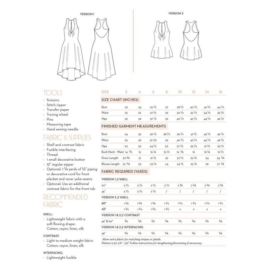 Victory Patterns : Simone Top & Dress Pattern - the workroom
