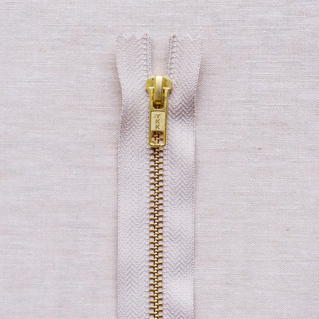 YKK Metal Zipper : Natural : Brass - the workroom